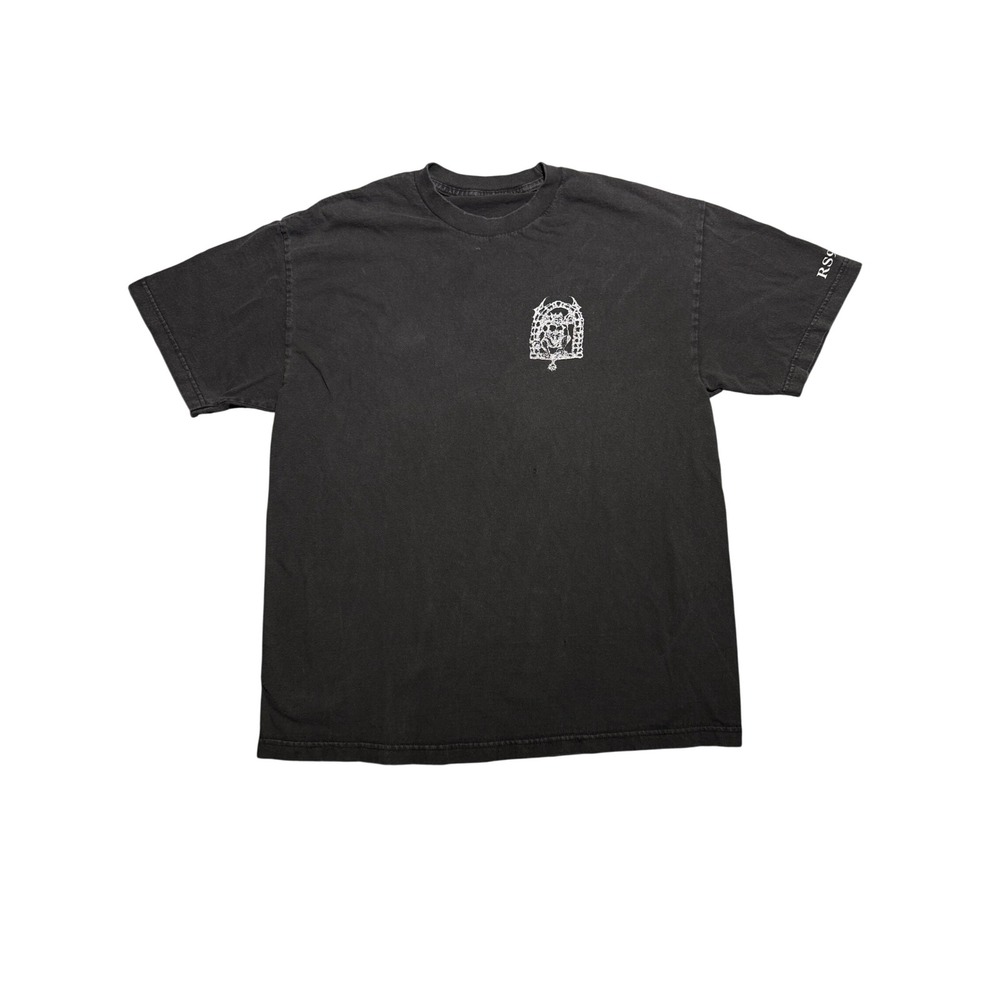 RS94109 San Francisco T-Shirt Faded Black Gothic Sleeve Print Size Large